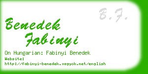 benedek fabinyi business card